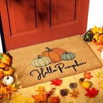 Fall Thanksgiving Coir Doormat Hello Pumpkin Welcome Mats Autumn Non Sli.... Fixed Price $39.58.