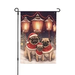 Christmas Pug Garden Flag 12X18 In Double Sided Yard Lawn Decor Weatherproof No. Fixed Price $16.31.