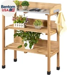 Outdoor Garden Potting Bench Table Wooden Horticulture Planting Worstation W/met. Fixed Price $97.71.