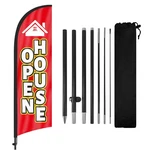 Real Estate Open House Flag Kit With Pole And Ground Stake, 8FT Sign Banner (yel. Fixed Price $44.82.