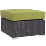 Modway Convene Square Fabric And Rattan Patio Ottoman In Espresso/peridot. Fixed Price $125.22.