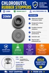 1000 20MM Chlorobutyl Rubber Stoppers Serum Injection Vial Plugs Gray. Fixed Price $84.99.