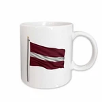 3DROSE Flag Of On Pole Over White Latvian Mug. Fixed Price $17.99.