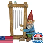 Design Toscano HF5152401 Garden Gnome Statue - Ringing His Chimes. Fixed Price $69.28.