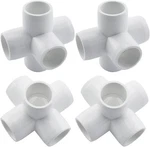 4-PACK 1 Inch 5 Way Pvc Fitting Elbow Furniture Grade Pipe Connector For Diy .... Fixed Price $19.99.