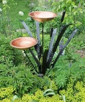 Achla Double Cattail Bird With Two 12" Baths, 50" High. Fixed Price $198.88.