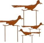 4 Pcs Metal Roadrunner Yard Art Southwest Decor Rusty Paint Garden.... Fixed Price $26.16.