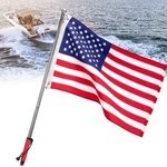 Kemimoto Boat Flag Pole With Rod Holder Mount, 4FT Aluminum Golf Cart. Fixed Price $102.54.