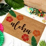 Summer Coir Funny Aloha Floral Welcome Tropical Palm .... Fixed Price $31.45.