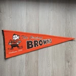 Cleveland Browns Orange Felt Pennant Established 1946 Winning Streak. Fixed Price $34.99.