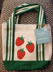 Martha Stewart Canvas Tote Bag Strawberries Small Reusable Nwt. Fixed Price $20.60.