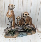 Design Toscano Clan - Three Meerkats On Log 13" Wildlife Statue. Fixed Price $56.99.