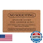 Bnwepo Funny Welcome Mat No Soliciting 17X30 Inch Indoor Outdoor Entrance. Fixed Price $45.57.