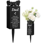 Dad Memorial Stakes Grave Cemetery Decorations Metal Feather Father .... Fixed Price $21.73.