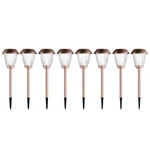 Pure Garden Solar Path Lights, Set Of 8-16 Tall Stainless Steel Outdoor Stake. Fixed Price $53.92.
