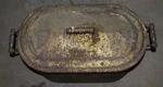 Old Vintage Primitive Steel Wash Tub Boiler Wooden Handle Blanchard Bros.. Fixed Price $149.99.