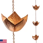 Trademark Innovations Copper Colored Flower Rain Chain For Gutters And Downspout. Fixed Price $44.80.
