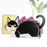 Black And White Cat Planter - Cute Flower Pot For Indoor Outdoor Garden Decor. Fixed Price $33.78.
