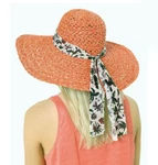 Paul Smith Straw Sun Hat Women Coral Raffia Floppy Wide Brim Silk Band Pool. Fixed Price $70.00.