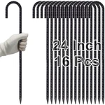 Vvokgo Rebar Stakes Hook J-24 INCH-16 Pcs, 3/8"-BLACK. Fixed Price $70.38.