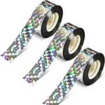 Decyool 3 Rolls 787 Ft Bird Scare Tape Ribbon Hanging Laser Silver Floral. Fixed Price $15.99.