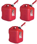 (3) Ea Midwest 5600 Gallon Red Poly Gasoline Fuel Cans Spill Proof Spout. Fixed Price $109.99.