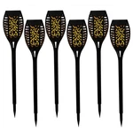 Alpine 20" Tall Outdoor Solar Powered Pathway Led Torch Light Stakes 6 - Black. Fixed Price $31.90.