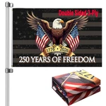 250TH Usa Flag 3X5: Double Sided, 3-PLY Betsy Ross Heavy Duty. Fixed Price $26.98.