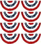 Ebaokuup 8 Pcs Usa Patriotic Pleated Fan FLAGS-3 X1.5 Ft American Buntin. Fixed Price $44.78.