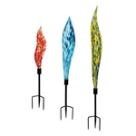 Evergreen Hand-blown Cor Glass Garden Stakes, Set Of 3. Fixed Price $62.88.