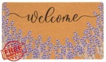 Mealah Lavender Welcome Doormat Coir Floral Non-slip Spring Seasonal Entrance. Fixed Price $20.00.