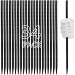 Durable 16" Chisel Point Rebar Stakes 34-PACK Black Steel For Yard & Tent. Fixed Price $102.89.