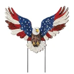 Patriotic Eagle Garden Stake Metal Red White Blue Star Yard Sign For Lawn Decora. Fixed Price $40.69.