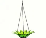 Couronne Co. 8" Recycled Glass Daisy Bird Feeder, Lime Color, Free Shipping. Fixed Price $22.00.