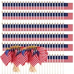 Small Us American Handheld Flags 4X6" Golden Spear Tip Stick 120-PACK. Fixed Price $44.70.