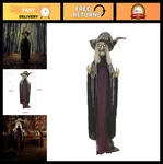 Haunted Hill Farm Life-size Poseable Scary Talking Witch, Halloween Animatronic. Fixed Price $199.99.