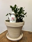 Decorative Plant Stake Tea Pot Miniature Rose China. Fixed Price $8.00.