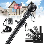 6FT Tangle-free Spinning Flag Pole For Outside House Black Stainless Steel. Fixed Price $30.88.