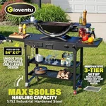 580LBS Portable Outdoor Grill 54"WX17"D Folding Cart Bbq Prep. Fixed Price $129.77.