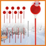 Driveway Markers 8PCS 50" Reflective Snow With Stakes & Installation Bit. Fixed Price $39.95.