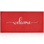 Aazzkang Red Door Mat Large 48"X18" With Non Slip Rubber Backing Outside Inside. Fixed Price $44.98.