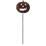 Wrought Iron Pumpkin - Rusted Garden Stake 35" Made Usa. Fixed Price $34.99.