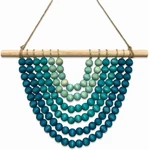 Boho Chic Wooden Bead Garland Wall Hanging Tapestry, Natural-inspired Home Decor. Fixed Price $50.99.
