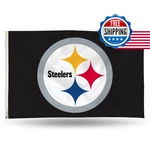 Rico Nfl Pittsburgh Steelers 3X5 Ft Single Sided Banner Flag With Grommets. Fixed Price $44.07.
