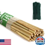 Swangsa 40-PACK 5FT Natural Bamboo Plant Stakes W/ Ties Durable Support!. Fixed Price $69.82.