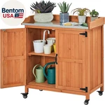 Garden Potting Bench Table - Outdoor Patio Wooden Storage Cabinet & Solid. Fixed Price $152.71.