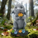Solar-powered Dragon Statue With Led Light Garden & Lawn Decor, Floral Design. Fixed Price $35.89.