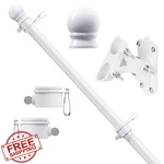 Esttop 5FT Spinning Flag Pole Kit White Rustproof Wall Mount. Fixed Price $34.99.