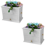 Good Ideas Savannah 50 Gal Colonial Rain Barrel Planter W/ Brass Spigot (2 Pack). Fixed Price $350.87.
