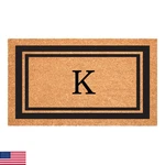 Calloway Mills 152962436K Black Border 24" X 36" Monogram Doormat, (letter K). Fixed Price $60.29.